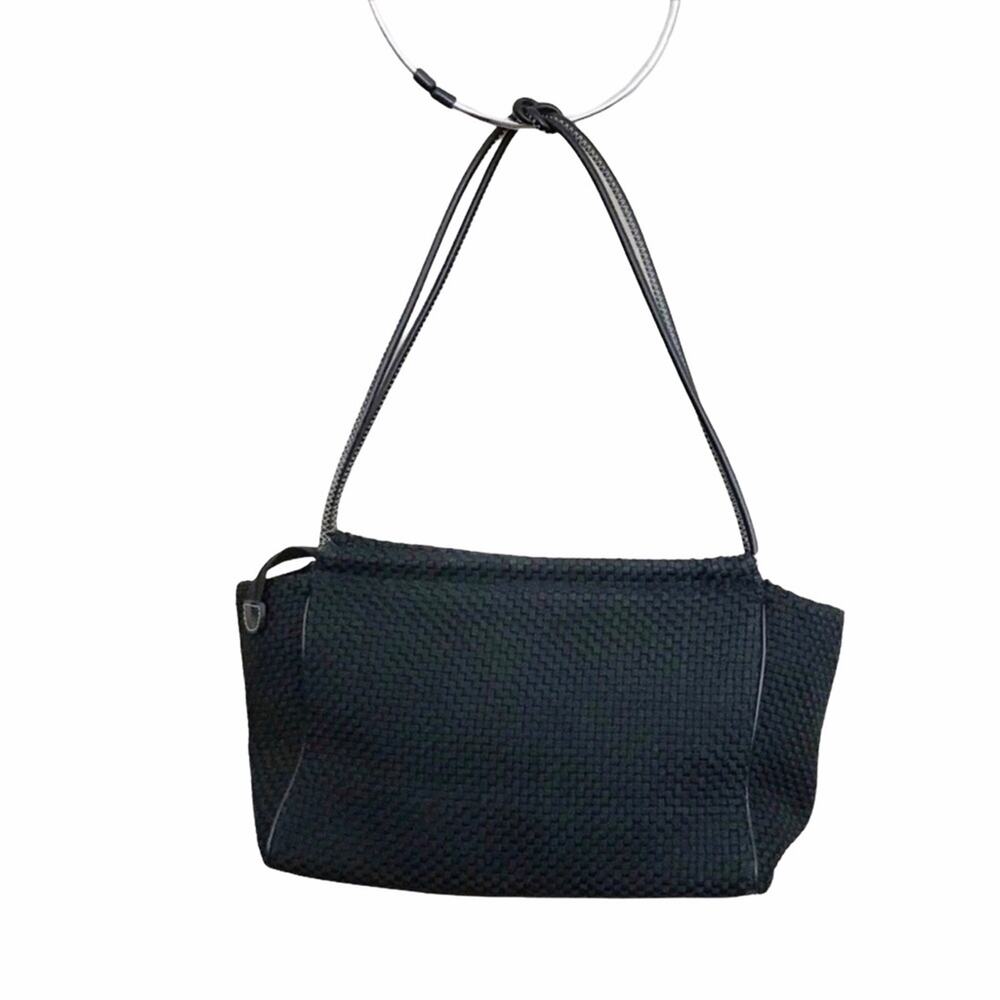 The Sak Black Shoulder Bag Woven Fabric Shoulder Purse - Picture 2 of 7